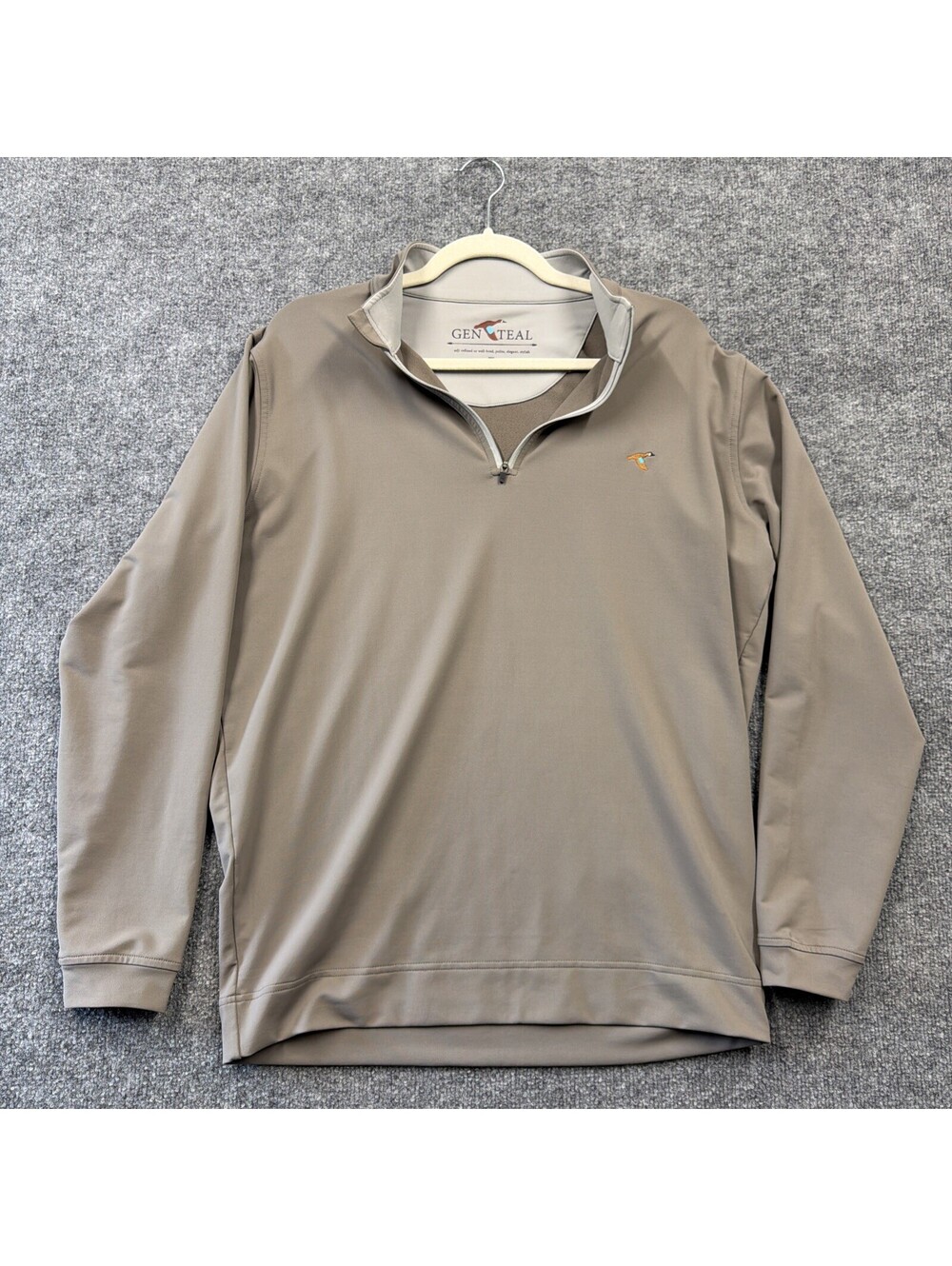 GenTeal Mens Performance Quarter Zip Pullover Medium Gray Bamboo Blend Duck Golf